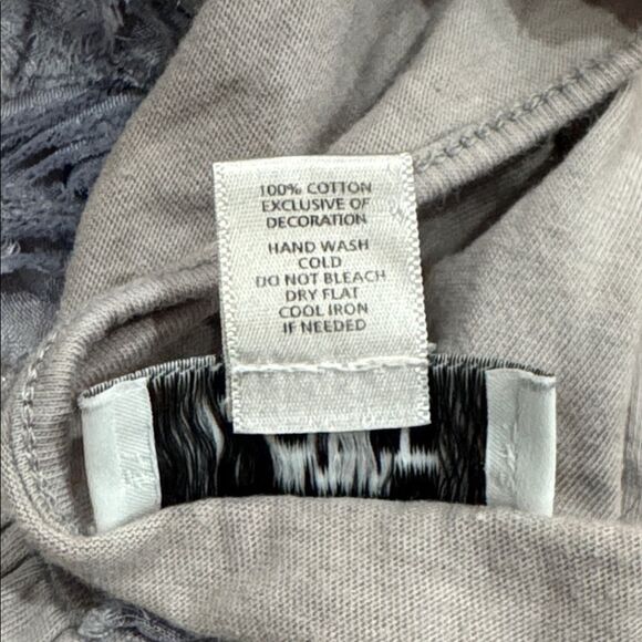 LOFT Women's Light Gray Long Sleeve Top with Floral Detail size L - Picture 6 of 10